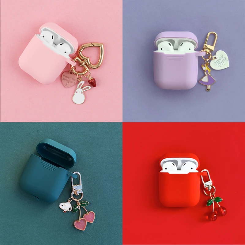 Силиконовый чехол для наушников Airpods с изображением милой вишни собаки