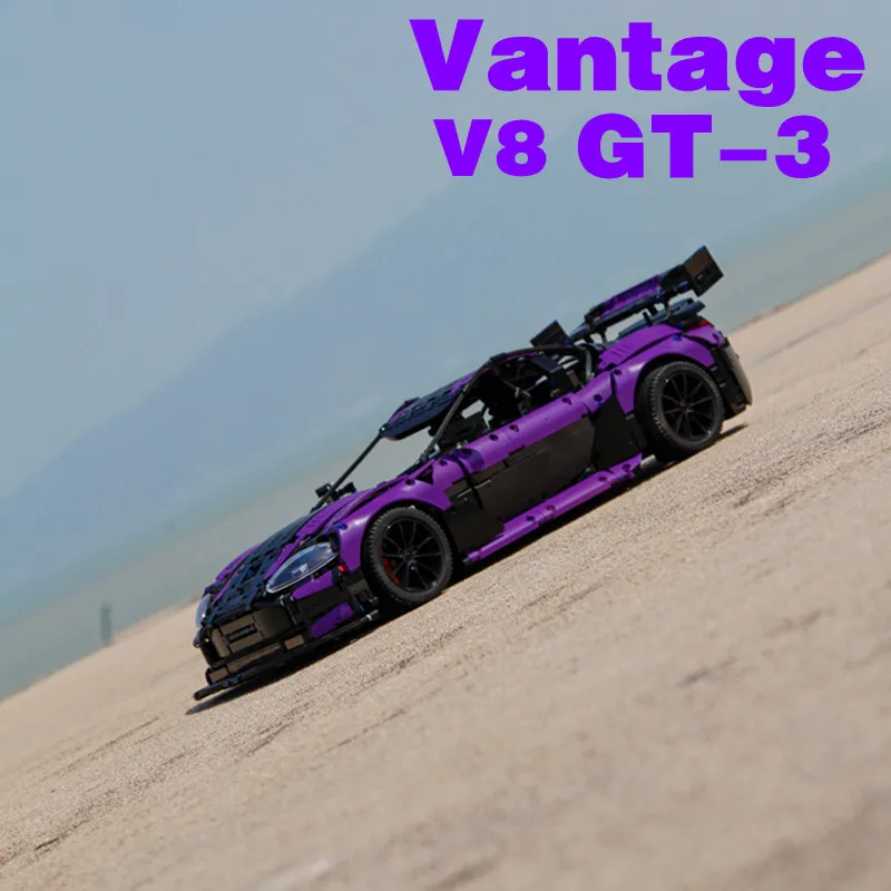 

3850pcs technology building block moc-8780 purple 1:8 super sports car GT3 DIY assembled toy boy birthday gift model V8 engine