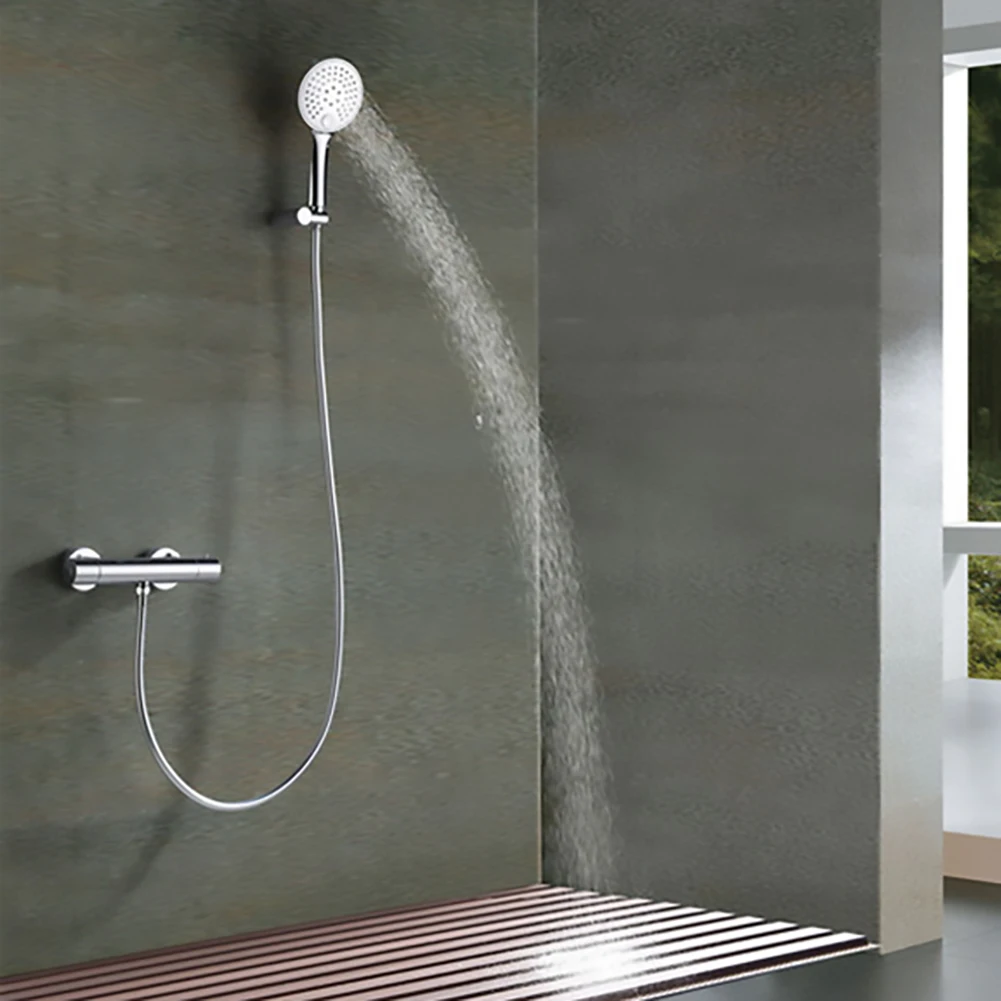 

Thermostatic Shower Bar Mixer Valve Taps Wall Mount Chrome Brass Double Outlet For Bathroom Shower System Chuveiro Banheiro