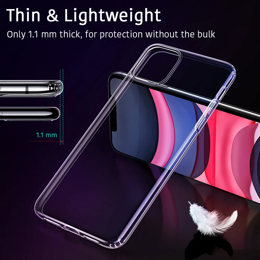 Чехол ESR для iPhone 12/11 Pro Max мягкий бампер из ТПУ SE 2/11/8/7 прозрачный чехол 12 Mini X XS