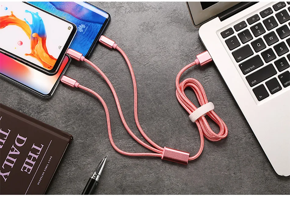 3 в 1 USB кабель для iPhone X Быстрая зарядка микро кабель для samsung type C кабель синхронизации данных для huawei Xiaomi телефон зарядное устройство Шнур