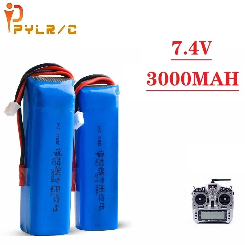 

Upgrade 3000mAh 7.4V Rechargeable Lipo Battery for Frsky Taranis X9D Plus Transmitter 2S 7.4V Lipo Battery Toy Accessories 2pcs