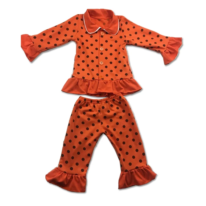 

Children pajamas kids wear clothing set with cotton dot fabric