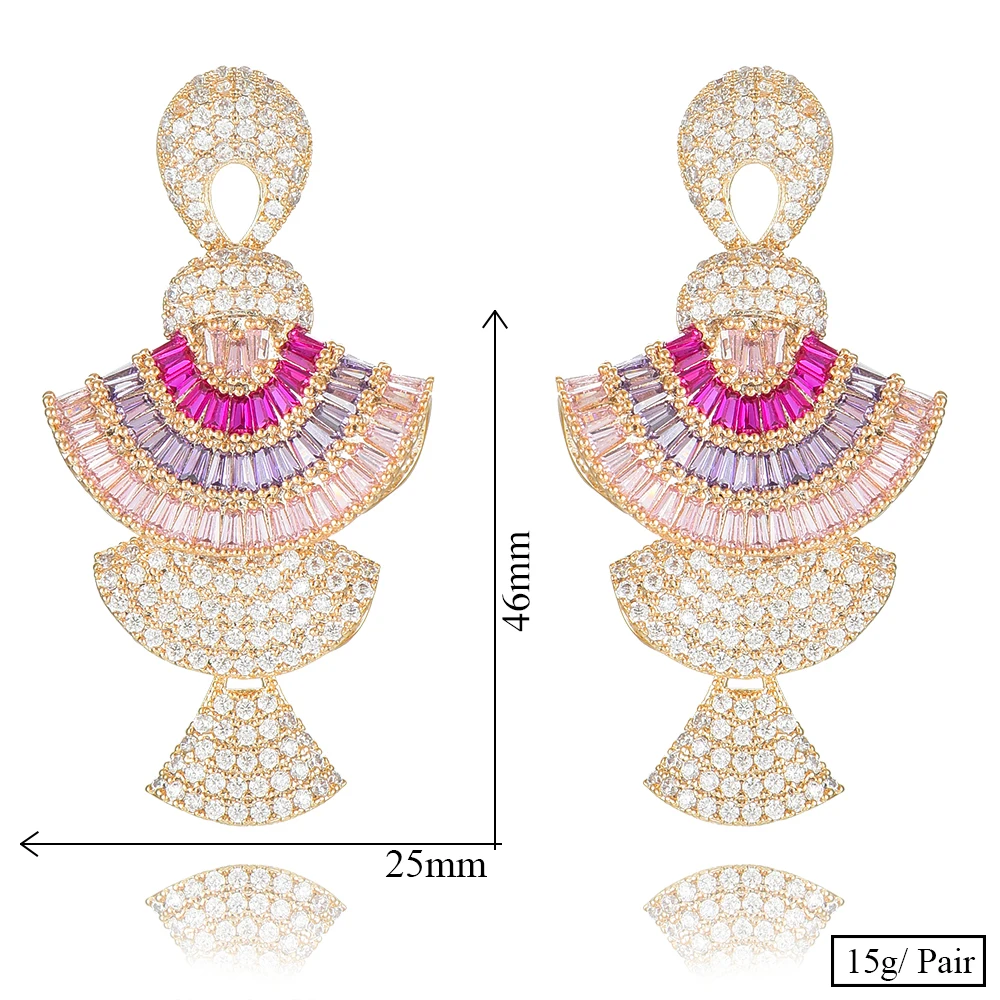 

GODKI Jimbora Sweet Charm Dress Cute Romantic Pendant Earrings Nigerian Bridal Wedding Engagement Party Show Dangle Earrings