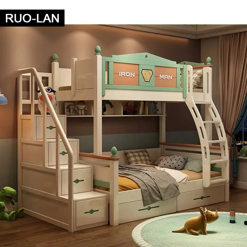 Bunk Bed Furniture Bedroom Solid Wood Mother&Baby Children's for Twins Bedchamber Set ROU LAN | Мебель