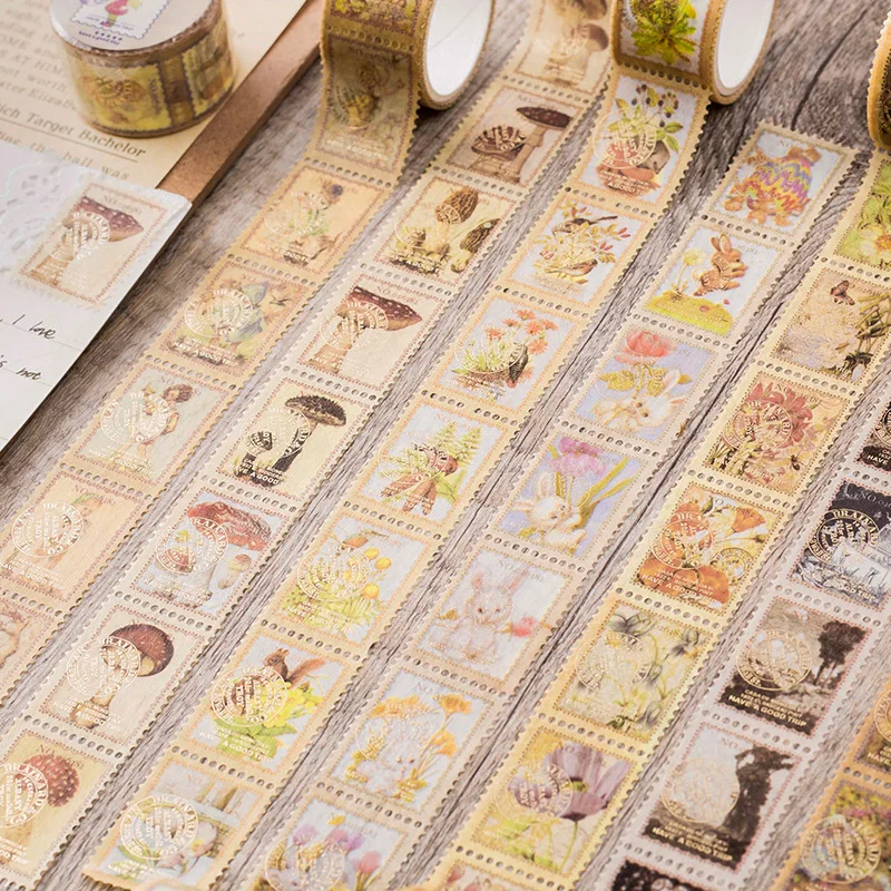

Postage Stamp Style Washi Tapes Decorative Stamp Stickers Label For Scrapbooking Kid Diy Arts Crafts Album Junk Journal Planner