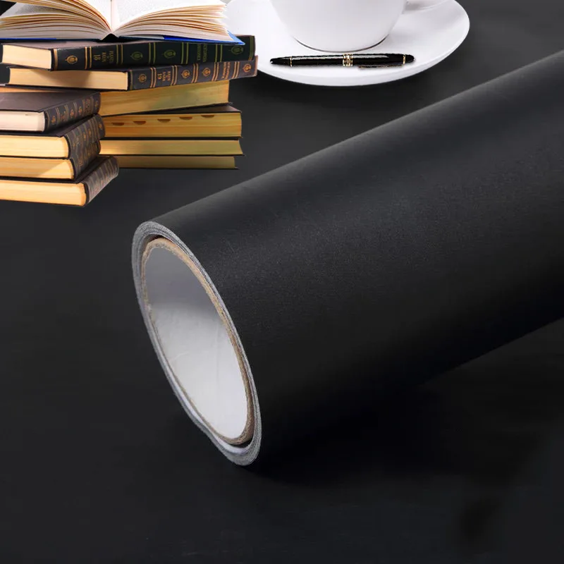 

5 Meters Black and White Matte PVC Self-adhesive Wallpaper Furniture Decoration Stickers Kitchen Cabinet Waterproof Wallpaper