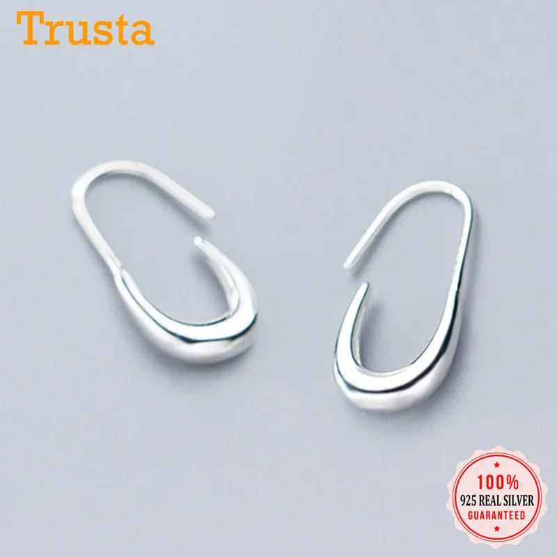 Серьги подвески женские эллиптические из серебра 925 пробы DS2344|Серьги-подвески| |