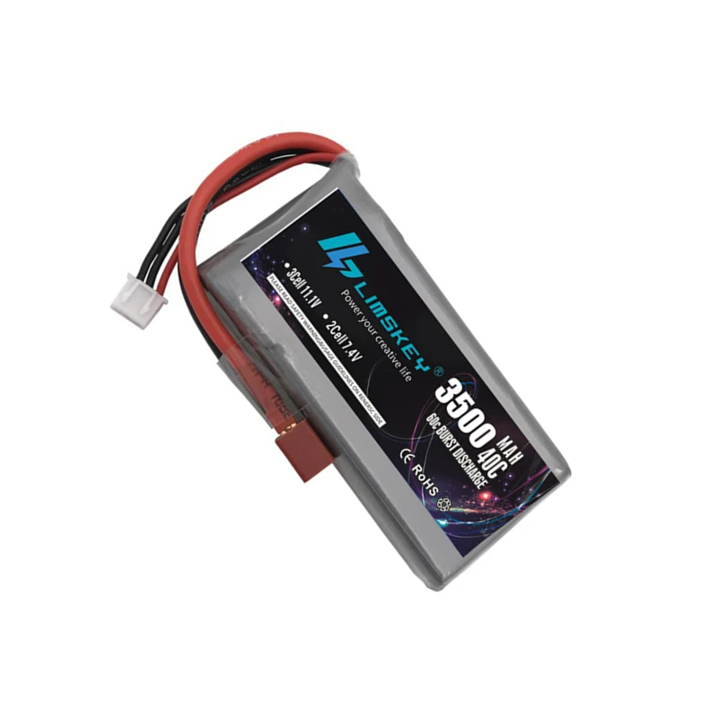 Lipo батарея Limskey 2 шт. RC 2S 7 4 В 3500 мАч 40C для Feiyue 03 Q39 Wltoys 12428 12423 1:12 радиоуправляемая