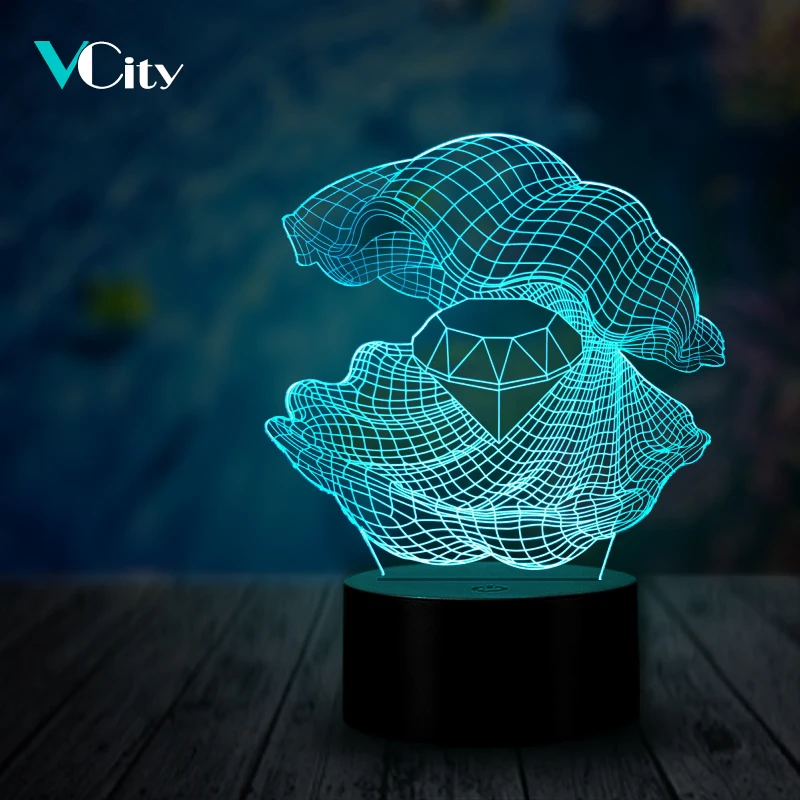 VCity оболочка 3D оптическая лампа 2019 новый современный светодиодный ночник USB