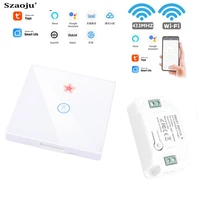 szaoju wireless touch switch light wifi home smart life tuya app rf 433mhz wall relay timer module google home alexa 10a ac220v