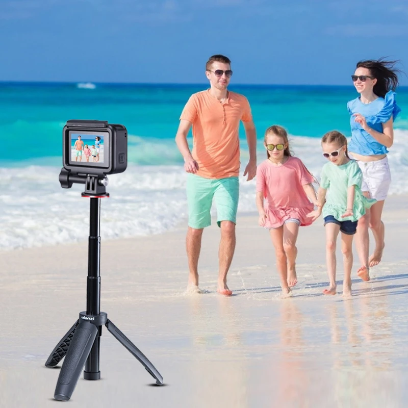 Ulanzi MT-09 Extend Tripod Mini Stand with extension pole Rod for Gopro Hero9 8 7 6 5 Black Session Osmo Action Camera | Электроника