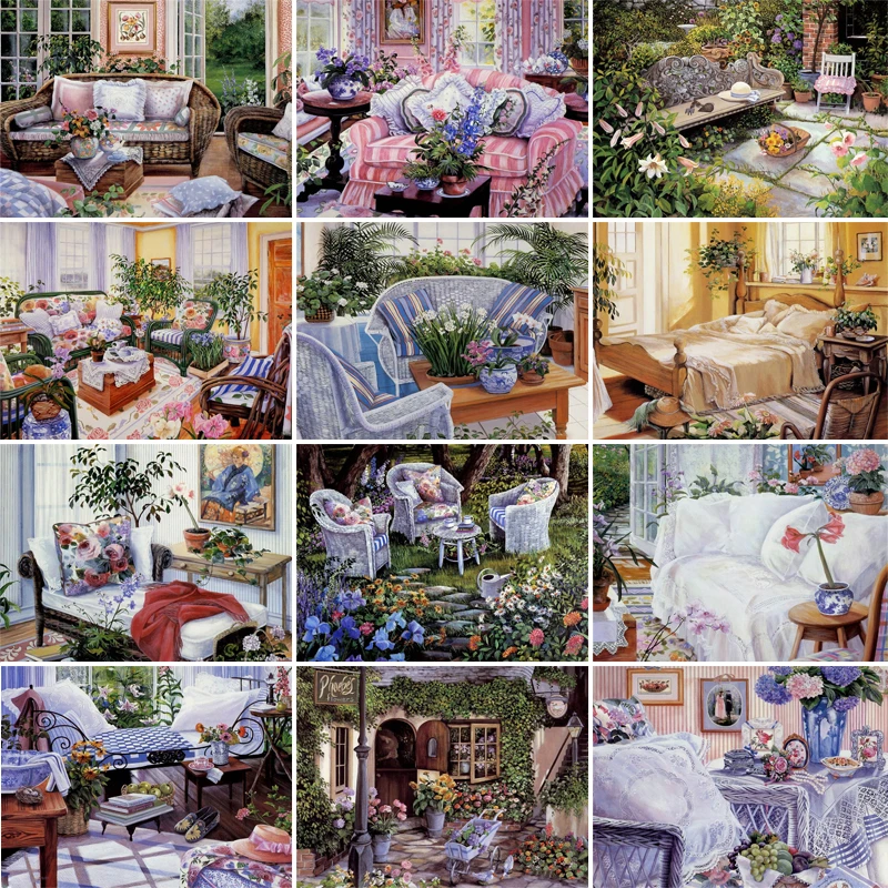 

Алмазная 5D Вышивка «сделай сам», романтический сад и теплый дом, алмазная живопись, вышивка крестиком, украшения для рождественской елки