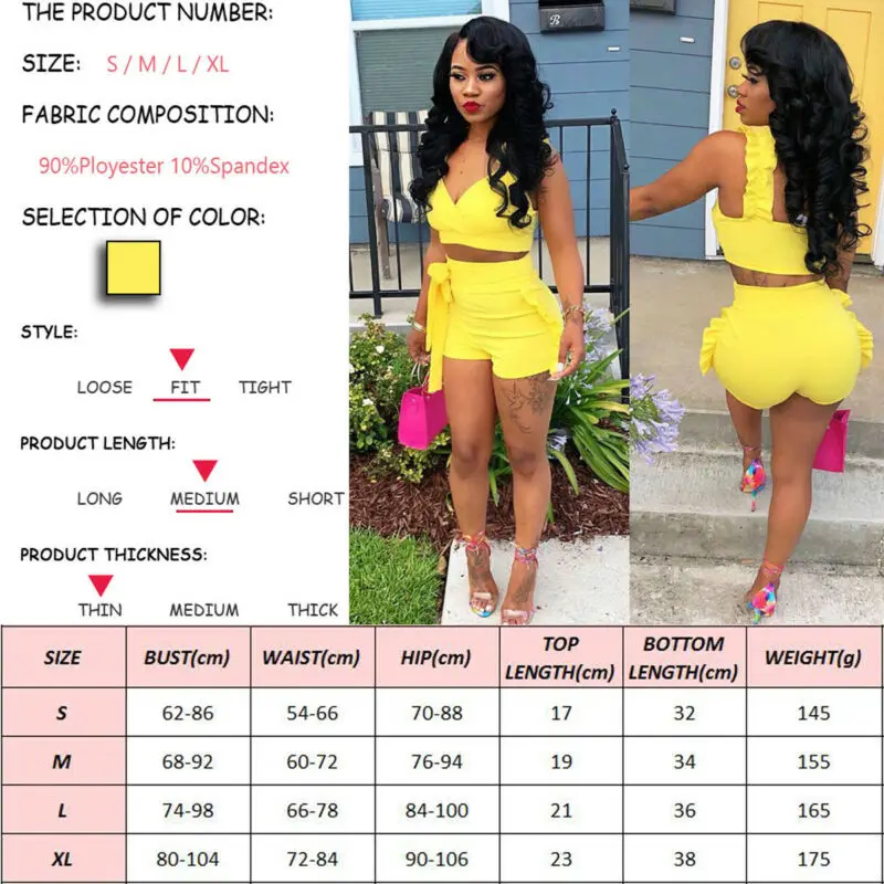 Женский летний модный пикантный комплект одежды из 2 предметов однотонный жилет