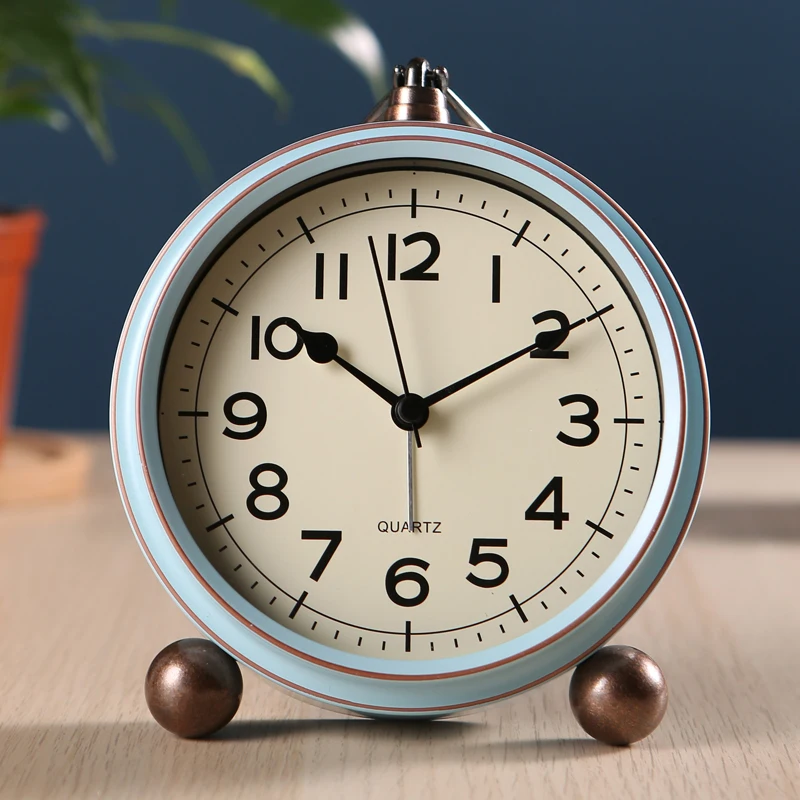 

Kids Bedside Desktop Alarm Clocks Retro Luxurious Nordic Retro Simple Alarm Clocks Small Mini Alarm Clock Home Decor TZNZ