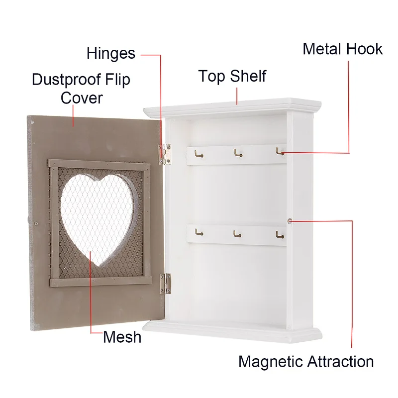 

Rustic Vintage Key Hooks Racks Wall Hanging Decorative Key Box Storage Solid Wood Old Home Decor Storage Rack Key Storage Box