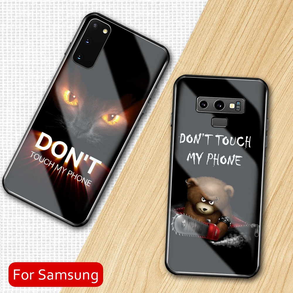 Чехол для Samsung Galaxy S22 не прикасайтесь к моему телефону стеклянный чехол Note 9 10 20 s10