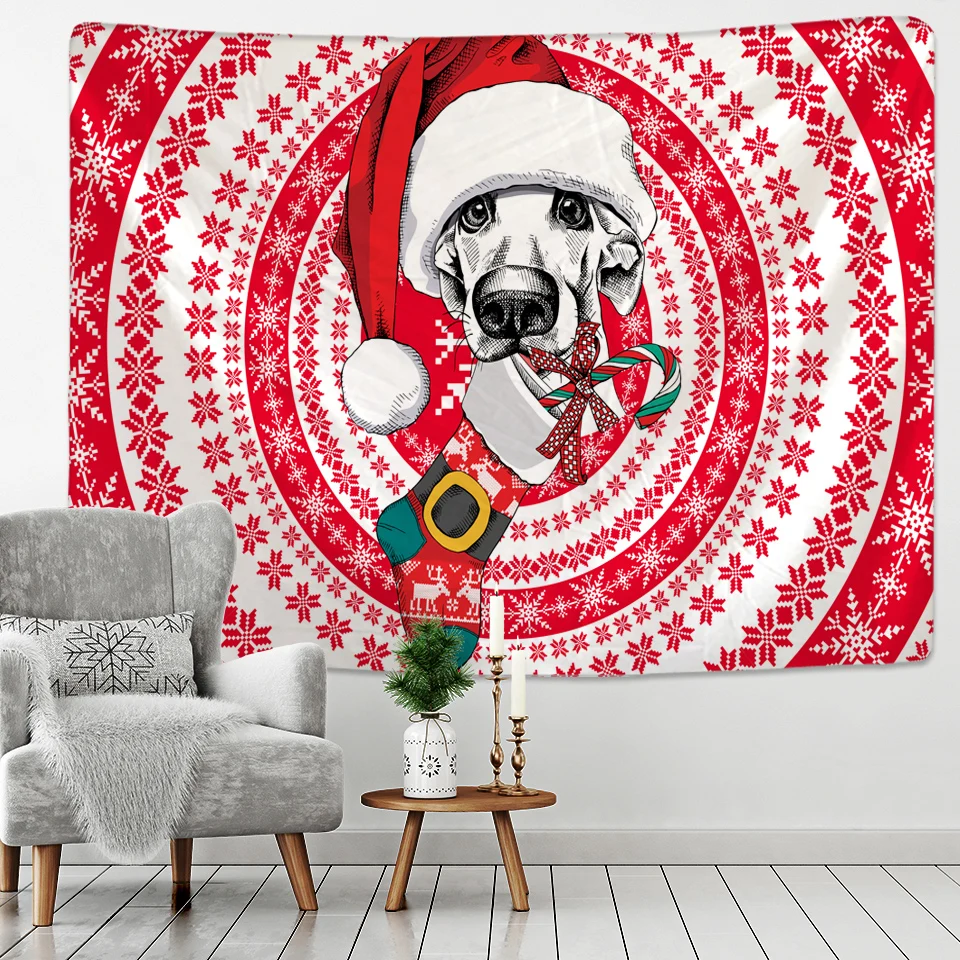 Рождество животных психоделические гобелен со сценой украшения дома настенный