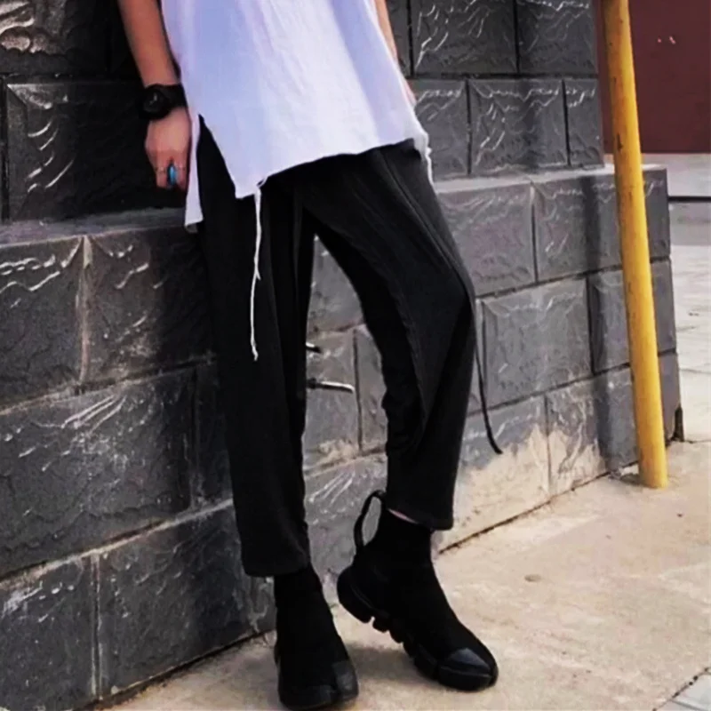 Летние тонкие свободные брюки в стиле хип хоп для мужчин и женщин Длинные