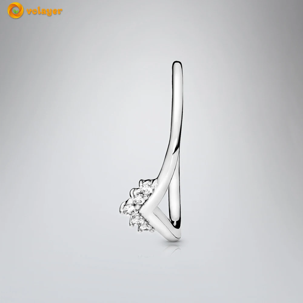 Volayer 925 пробы Серебряное кольцо тиара с подвеской в форме кольца оригинальный