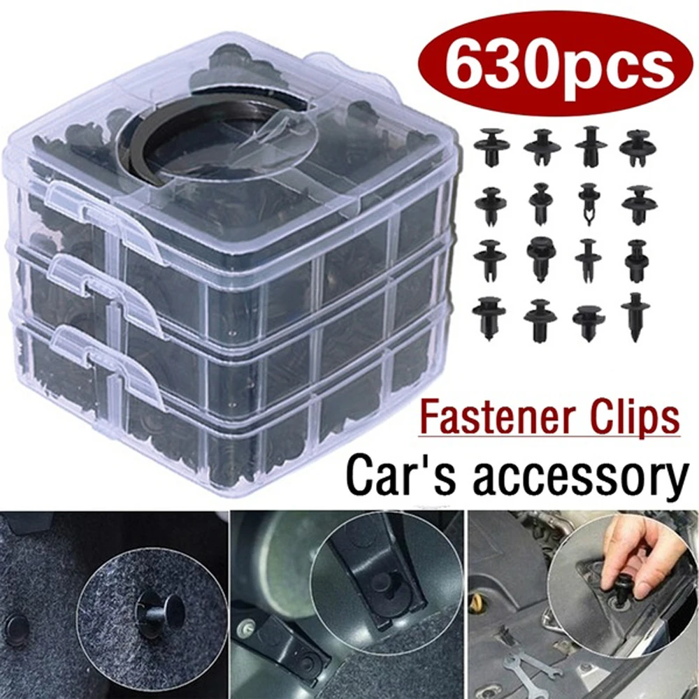 

Kebidumei 630 шт./компл. смешанные Авто крепления в транспортном средстве пуш-ап заклёпки бампер автомобиля ремонт Наборы Крепежная Скоба отделко...