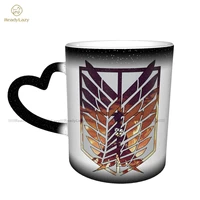 attack on titan mug novelty pottery mug cereal color changing creative cups