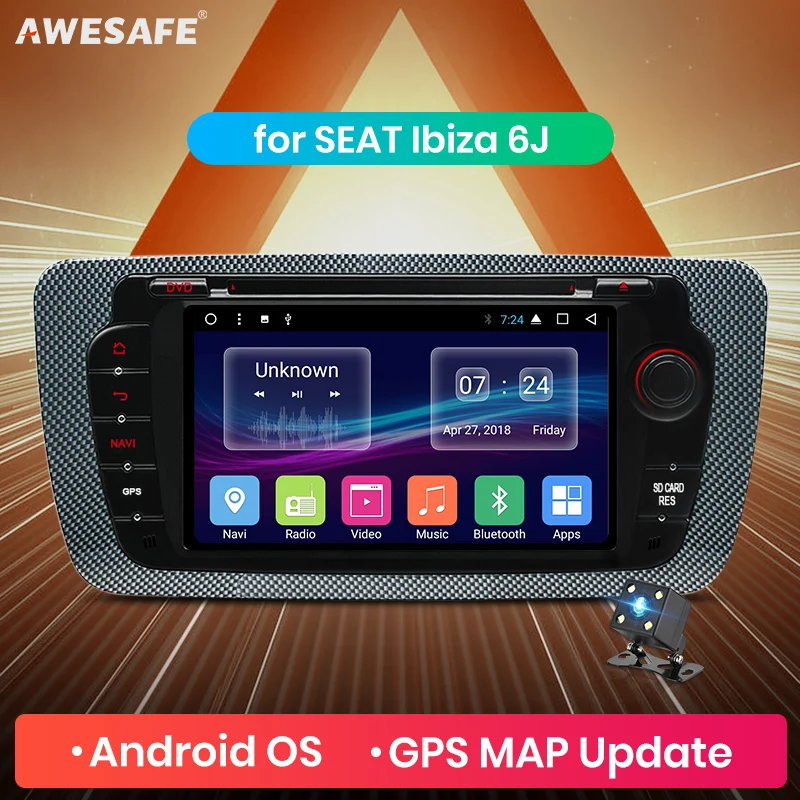 AWESAFE 2 Din Android автомобильный Радио Мультимедиа Видео плеер gps навигация для сиденья Ibiza MK4 6J 2009 2010-2013 DVD