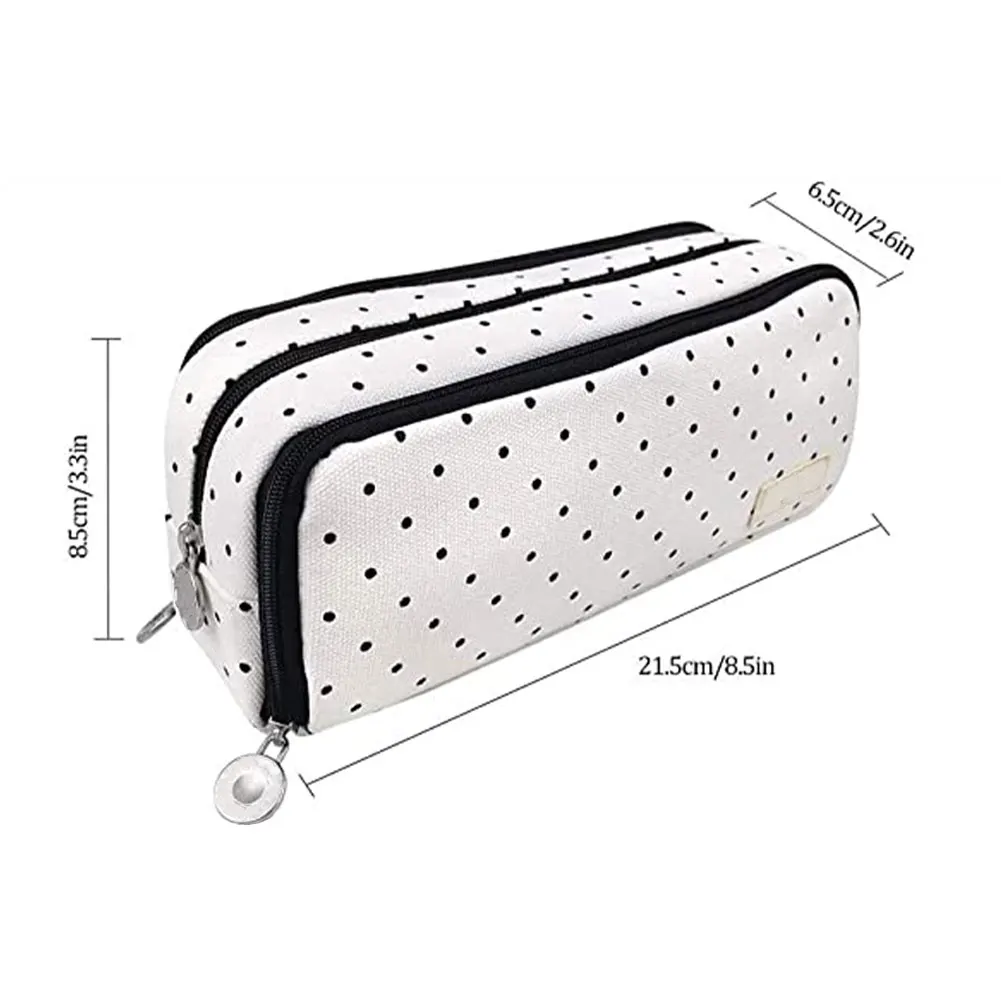 

Pencil Case Multifunction Large Capacity Canvas Pencil Bag with 3 Compartments Stationery Bag Gift for Student Kids Style2