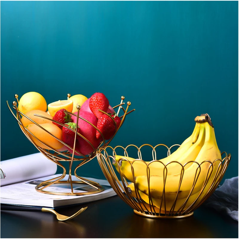 Metal Wire Basket Fruit Plate Kitchen Vegetable Drain Rack Dessert Tray Snack Container Desktop Stand Storage Bowl Decor Holder | Дом и сад