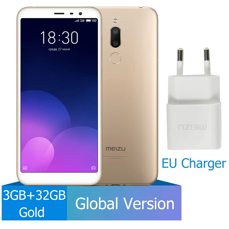 32GB Gold Официальный Meizu M6T 2 ГБ Оперативная память 16 ГБ Встроенная память Глобальный Версия мобильного телефона Octa core 5," двойной сзади Камера 3300 мАч отпечатков пальцев ID - Цвет: 32GB Gold