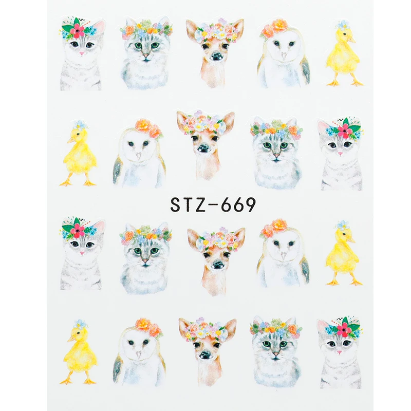 1 шт стикер для ногтей с переводом воды мультфильм Фламинго милые животные дизайн