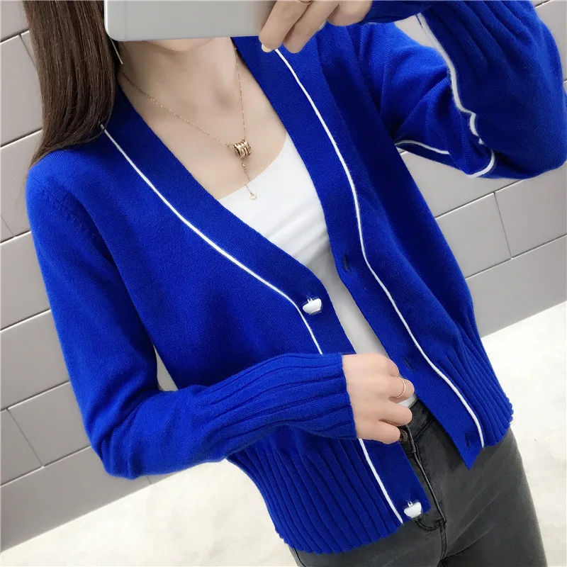 2019 New Short Fashionable Loose Knitted Coat for Autumn Women's Cardinals with Fair Spring and sweaters-0640x |