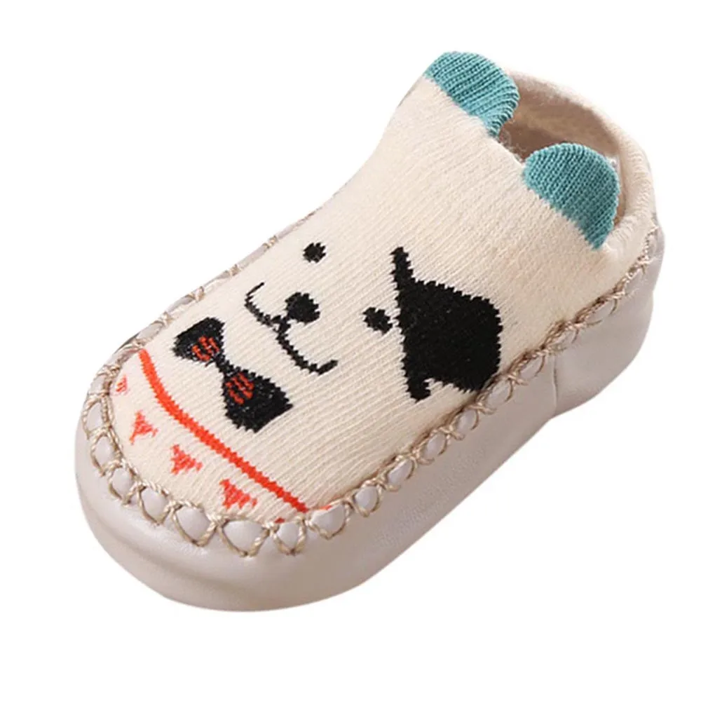 Детская обувь носочки носки-тапочки с мультяшными ушками для новорожденных