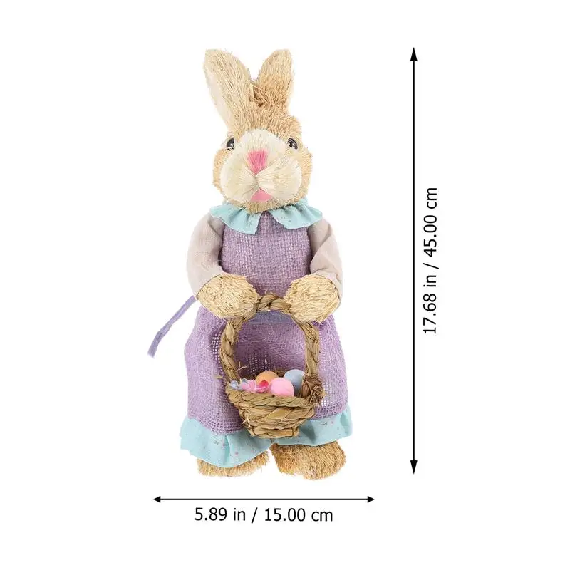 

Straw Rabbit Figurines Kids Room Bedroom Rabbit Figurines Decor(Random Pattern)