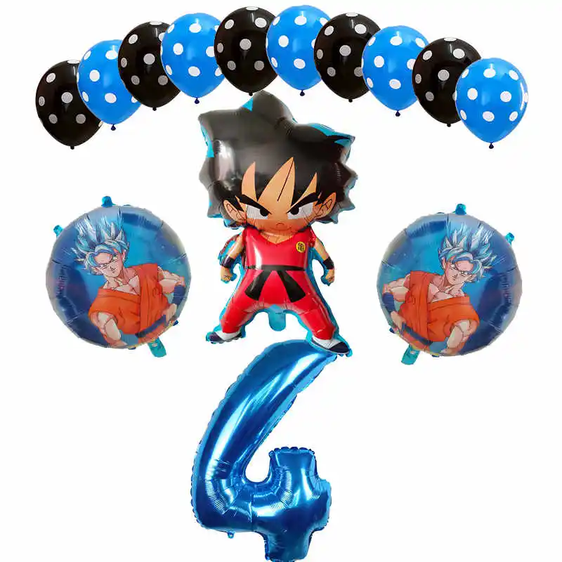 14 шт./компл. с мультяшными принтами, 7 Dragon Ball шар вуконг» Фольга шар шара с цифрой День рождения украшения Гоку для мальчиков детские игрушки расходные материалы