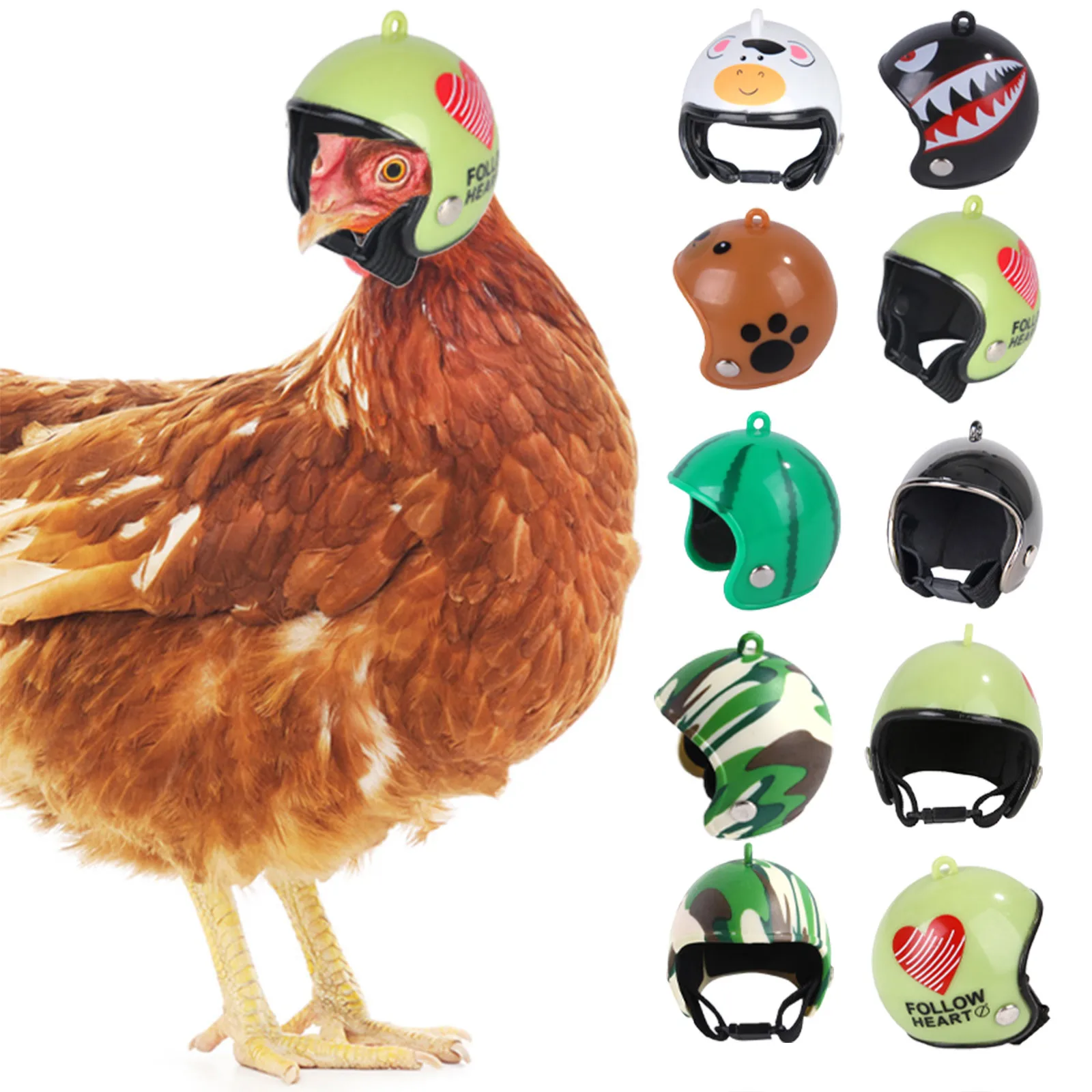 

1 шт. Забавный защитный шлем для курицы аксессуары для домашних животных Забавный защитный шлем для курицы жесткий головной убор для птицы