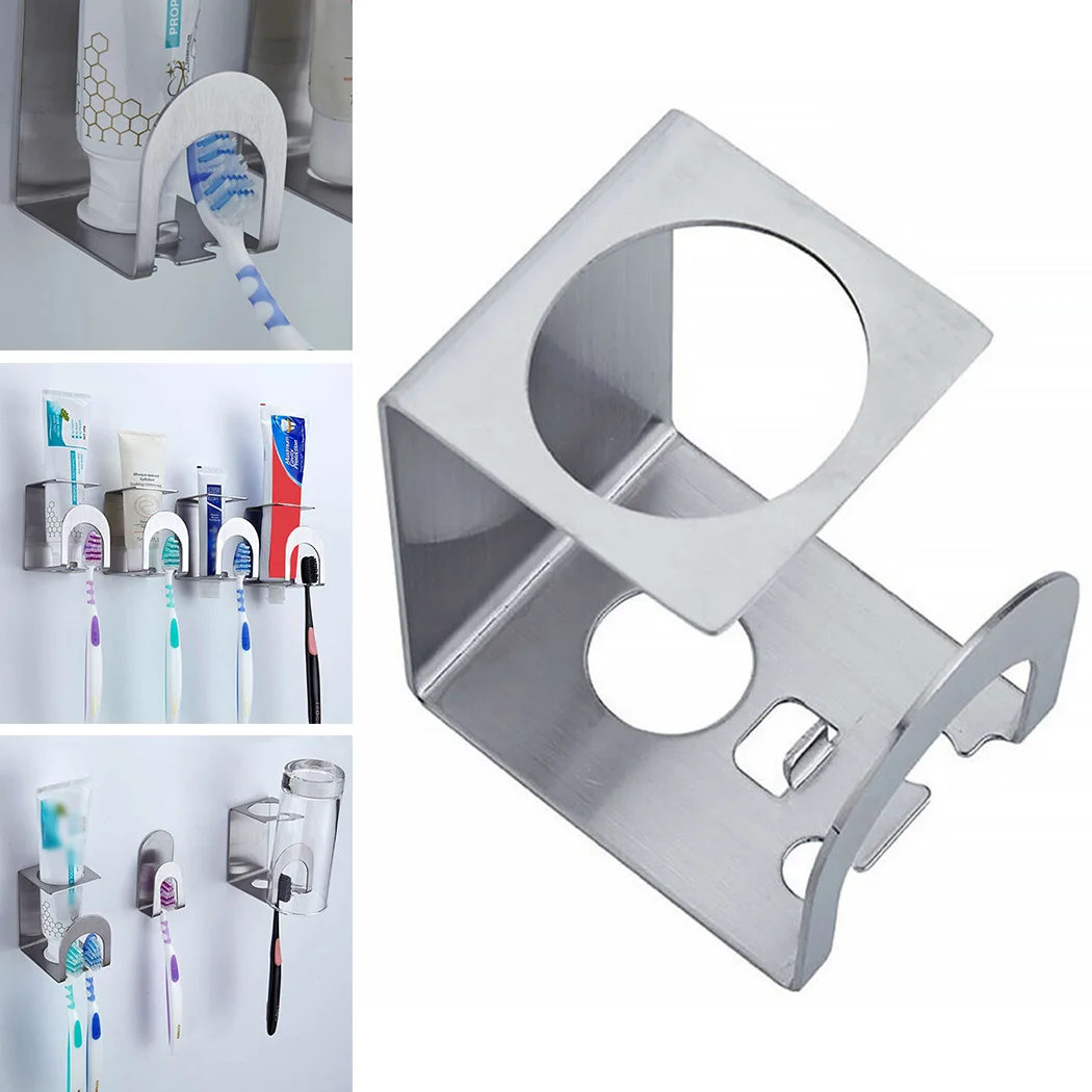 

1 PC* Toothbrush Holder 53*67*82.97 Mm Stainless Steel Toothbrush Holder Toothpaste Holder Wall Mount