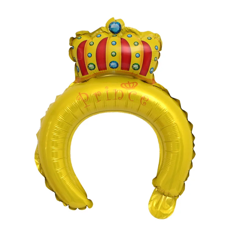 Повязка на голову с золотистой короной и воздушными шарами 50 шт. | Дом сад