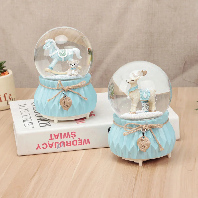 Креативный вращающийся хрустальный шар трояньский Снежный музыкальная шкатулка