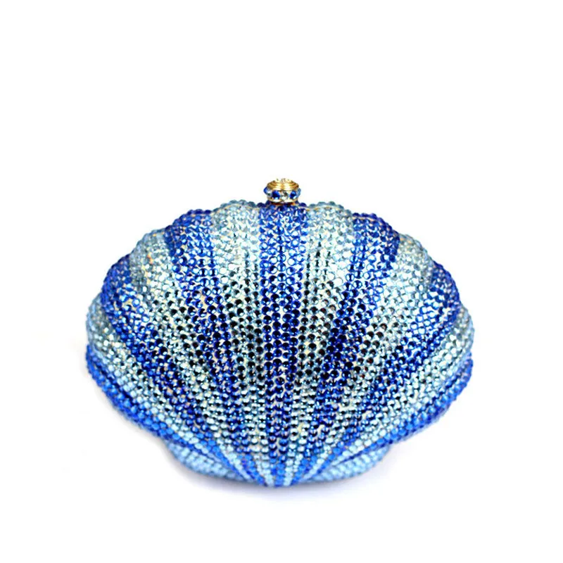 Модный Синий клатч в виде пчелы форме ракушки маленький кошелек стразы сумка для