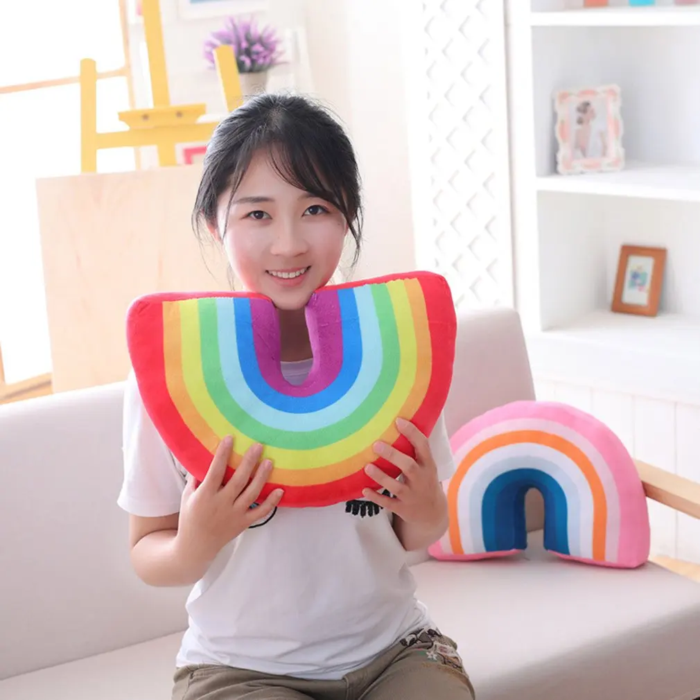 

Children's Room Rainbow Pillow Cushion Plush Toys Neck Pillow Office Baby Toys Home Furnishing Decoration