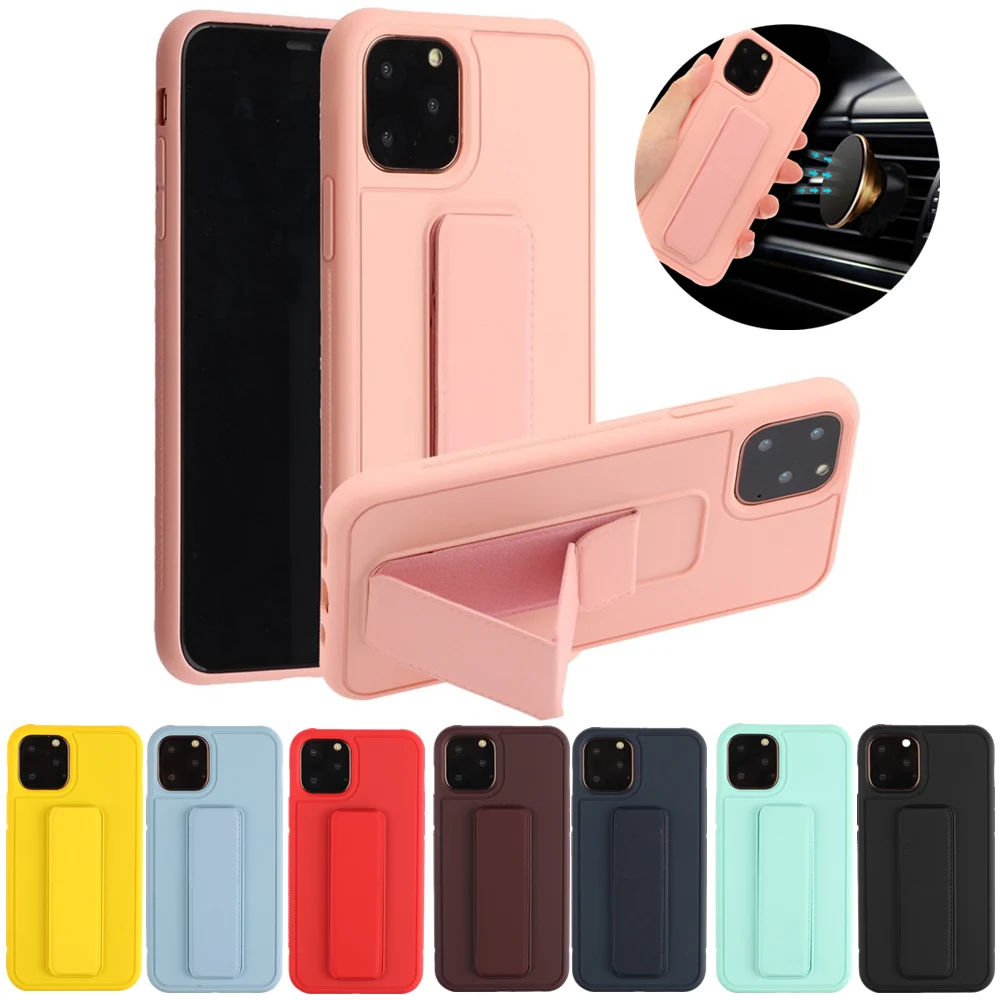 Для iPhone 11 Pro 11 Pro Max 6 6s 7 8 Plus X Xr Xs Max чехол с логотипом Мягкий ТПУ чехол для телефона с подставкой и ремешком на руку