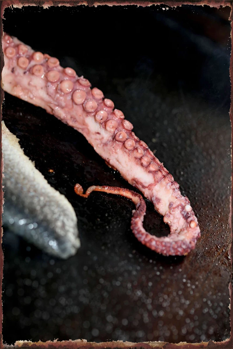 Жестяная Табличка в греческом стиле с изображением рыбы на гриле декор для