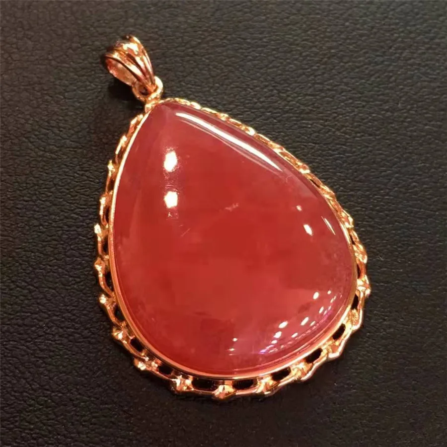 Подвеска с натуральным камнем из натурального красного ледяного родохрозита
