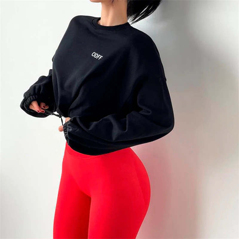 Спортивный свитер KE женская короткая одежда для бега и фитнеса повседневный