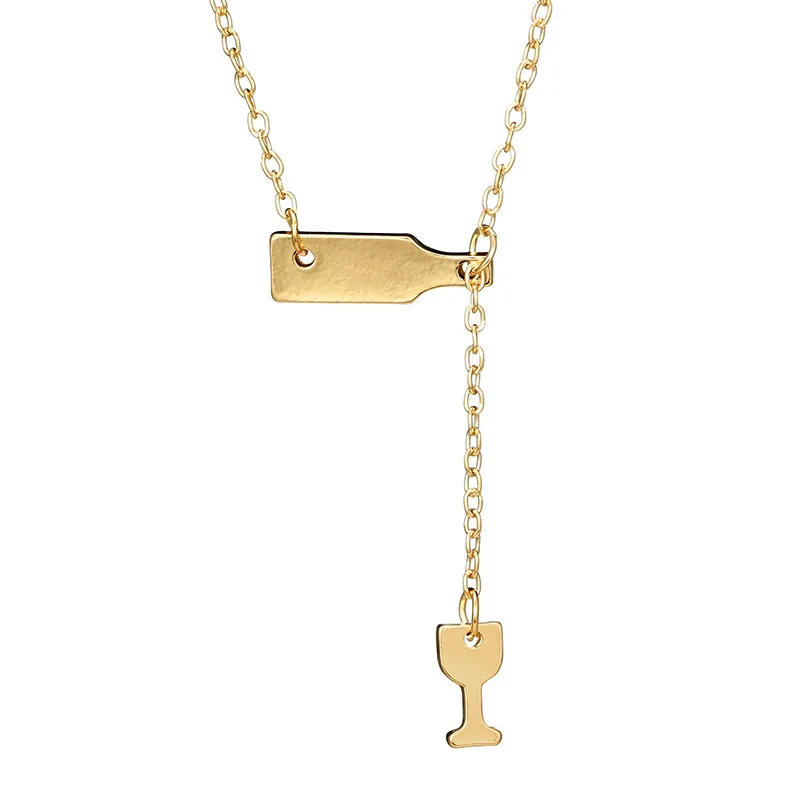 

Aesthetic Long Choker Girl Necklace Jewelry Girls Silver Color Bottle Cup TRENDY Necklaces Chain Women Kpop Collier