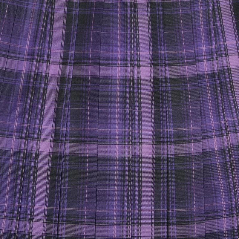 

[Dark Purple] Girl's Summer High Waist Pleated Skirts Plaid Skirts Women Cute JK Uniforms Girl School Dress Student Cloths