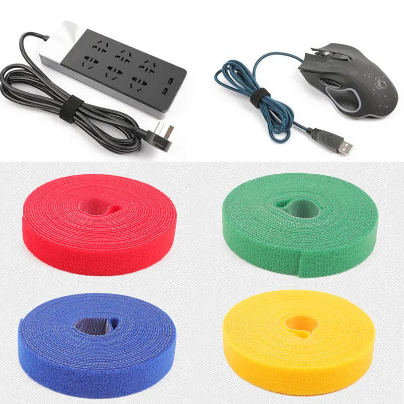 

5m*1cm Nylon Cable Ties Power Wire Loop Tape Multifunction Nylon Straps Fastener Reusable Magic Tape