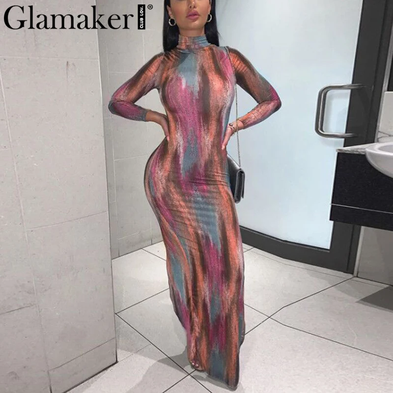 Женское платье-карандаш Glamaker фиолетовое платье с v-образным вырезом и длинным