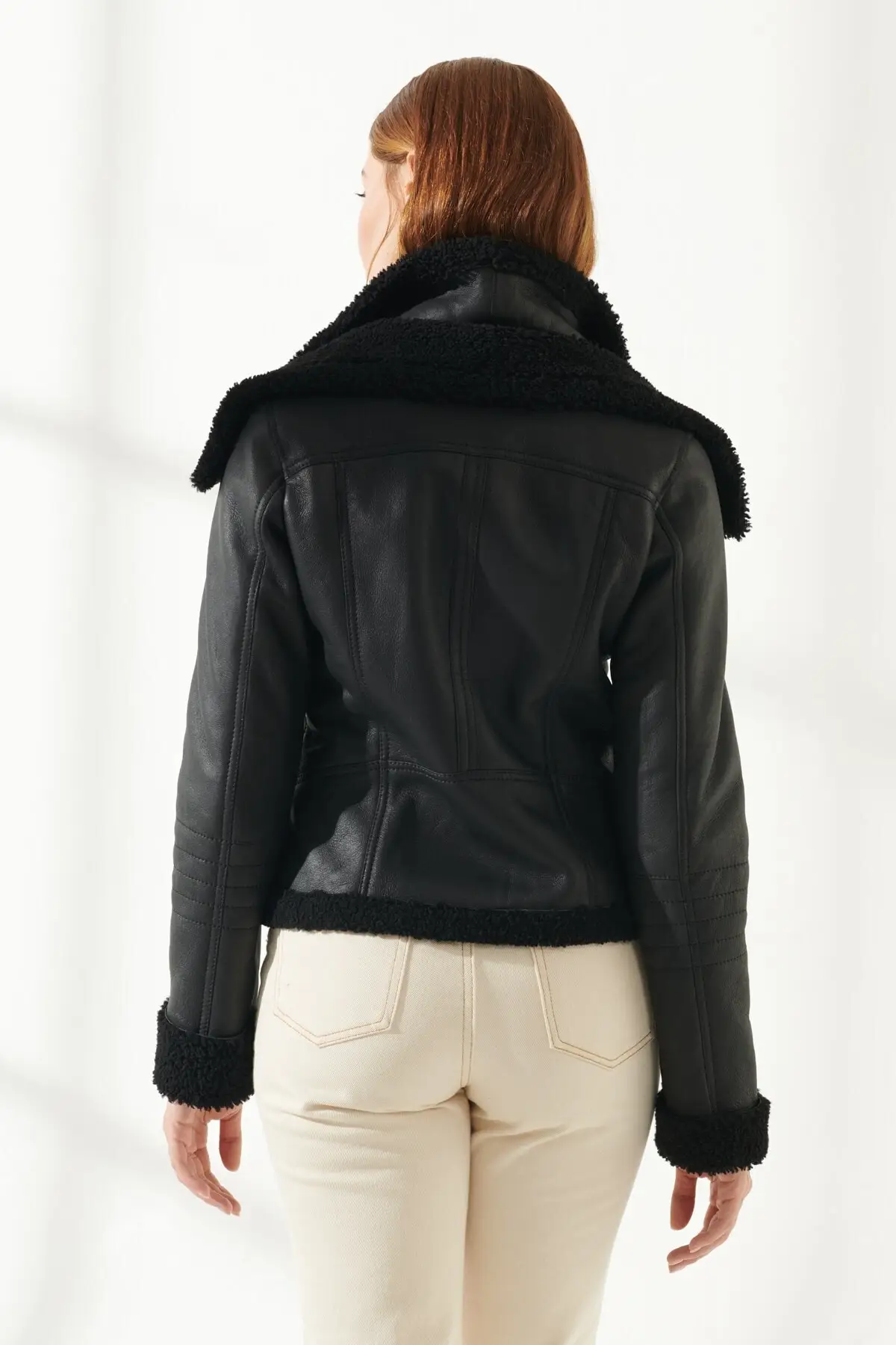 Winterisation Women Woolen Leather Jackets Genuine Sheepskin Coat Keeps Warm New Year Fashion Biker Coat Turkiyede Produced